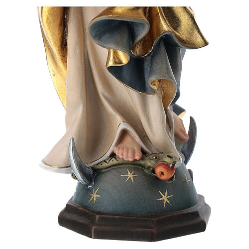 Immaculate Mary baroque style statue in painted wood, Val Gardena 3