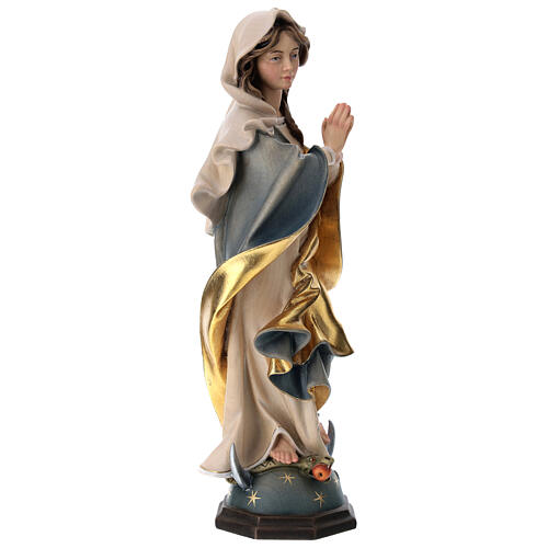 Immaculate Mary baroque style statue in painted wood, Val Gardena 5