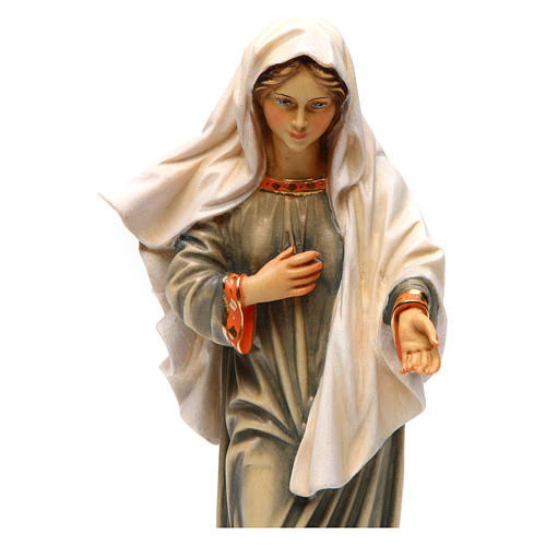 Estatua Virgen de Medjugorje madera pintada Val Gardena 2