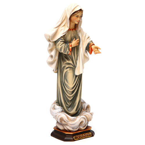 Estatua Virgen de Medjugorje madera pintada Val Gardena 4