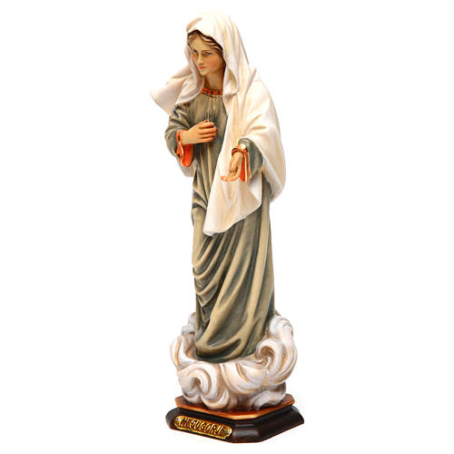 Statua Madonna di Medjugorje legno dipinto Val Gardena 3
