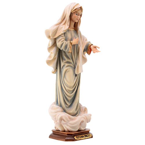 Our Lady of Medjugorje Regina Pacis statue in painted wood, Val Gardena 5