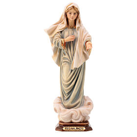 Estatua Virgen reina de la paz madera pintada Val Gardena