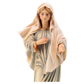 Estatua Virgen reina de la paz madera pintada Val Gardena