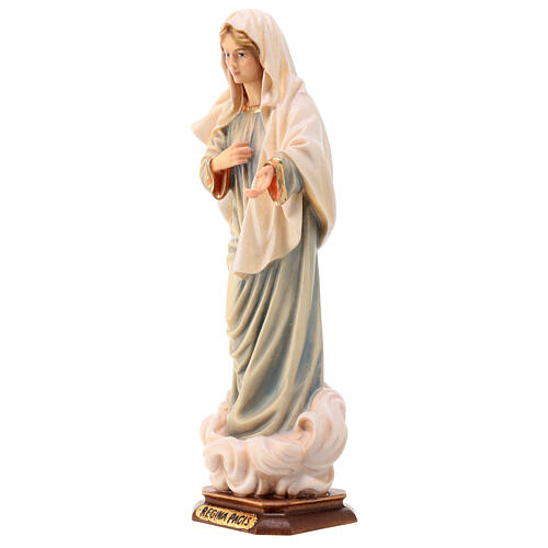 Estatua Virgen reina de la paz madera pintada Val Gardena 3