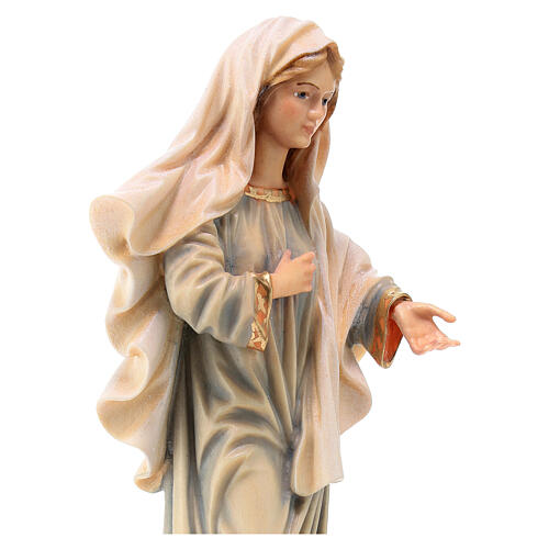 Statue Notre-Dame Reine de la Paix bois peint Val Gardena 4