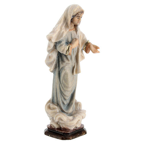 Our Lady of Medjugorje Kraljica Mira statue in painted wood, Val Gardena 3