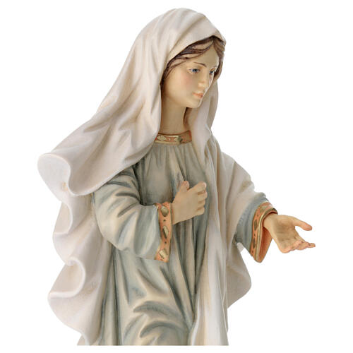Our Lady of Medjugorje with church painted Valgardena wood statue 7