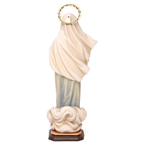 Estatua Virgen Medjugorje con corona de rayos madera pintada Val Gardena 5