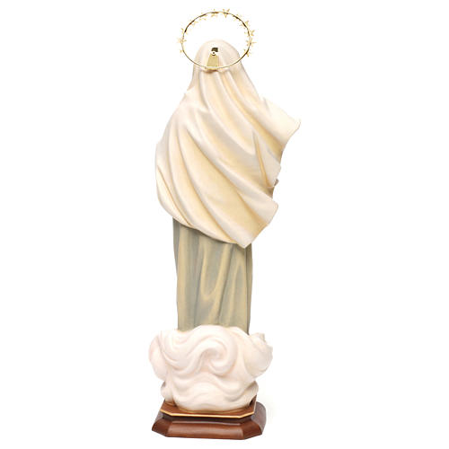 Statue Notre-Dame Reine de la Paix avec auréole d'étoiles bois peint Val Gardena 5