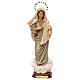 Statue Notre-Dame Reine de la Paix avec auréole d'étoiles bois peint Val Gardena s1