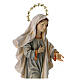Statue Notre-Dame Kraljica Mira avec auréole d'étoiles bois peint Val Gardena s6