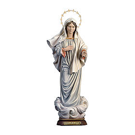 Statua Madonna kraljica mira con raggiera legno dipinto Val Gardena