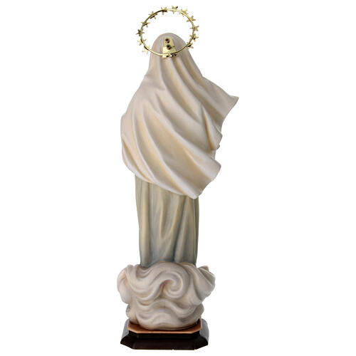 Virgin Mary Statue kraljica mira with halo wood painted Val Gardena 8