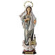 Figura Madonna z Medjugorje z kościołem i gwieździstą aureolą drewno malowane Val Gardena s1