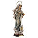 Our Lady of Medjugorje Regina Pacis with church and halo statue in painted wood, Val Gardena s5