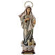 Estatua María reina de la paz con iglesia y corona de rayos madera pintada Val Gardena s1
