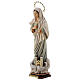 Statue Notre-Dame Reine de la Paix avec église et auréole bois peint Val Gardena s3