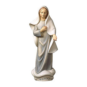 Our Lady of Medjugorje modern style statue in painted wood, Val Gardena
