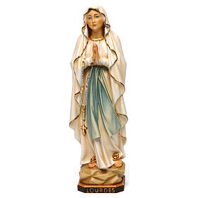 Estatua Virgen de Lourdes madera pintada Val Gardena
