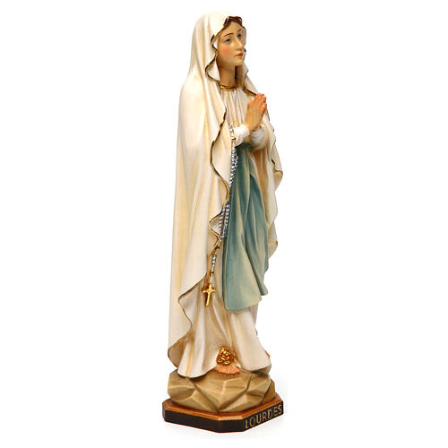 Estatua Virgen de Lourdes madera pintada Val Gardena 4