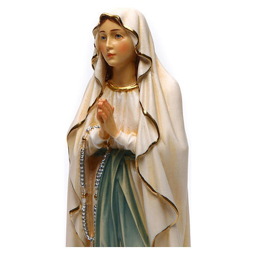 Our Lady of Lourdes painted Val Gardena wood statue 2