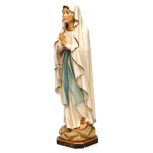 Our Lady of Lourdes painted Val Gardena wood statue 3