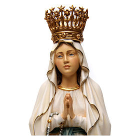 Statue Gottesmutter von Lourdes mit Kranz bemalten Gr6dnertal Holz