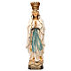 Statue Gottesmutter von Lourdes mit Kranz bemalten Gr6dnertal Holz s1