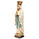 Statue Gottesmutter von Lourdes mit Kranz bemalten Gr6dnertal Holz s3