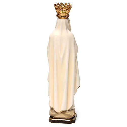Estatua Virgen de Lourdes con corona madera pintada Val Gardena 5