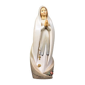 Our Lady of Lourdes modern style statue in painted wood, Val Gardena