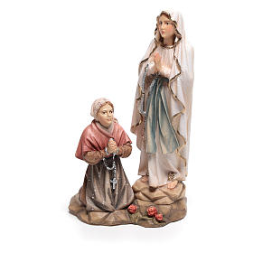 Group apparition of Lourdes statue in painted wood, Val Gardena