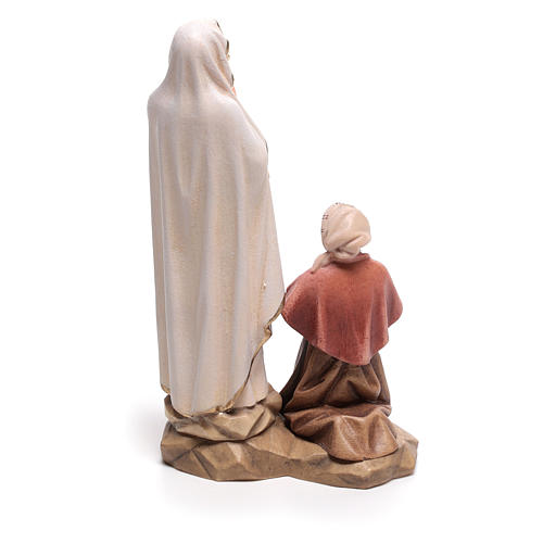 Group apparition of Lourdes statue in painted wood, Val Gardena 4