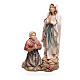 Group apparition of Lourdes statue in painted wood, Val Gardena s1