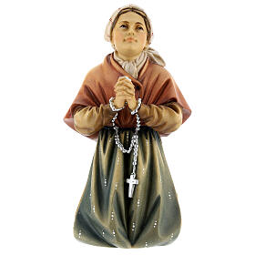 Saint Bernadette statue in painted wood, Val Gardena