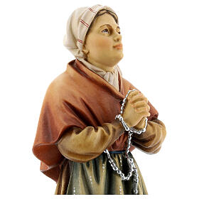 Saint Bernadette statue in painted wood, Val Gardena
