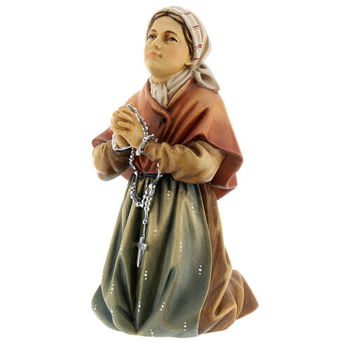 Saint Bernadette statue in painted wood, Val Gardena 3