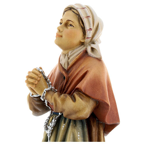 Saint Bernadette statue in painted wood, Val Gardena 5