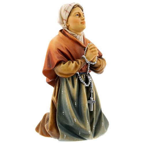 Saint Bernadette statue in painted wood, Val Gardena 6