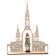 Estatua Virgen de Lourdes con basílica madera pintada Val Gardena 8(20x16) cm s1