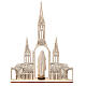 Statue Notre-Dame de Lourdes 8 cm avec basilique 20x16 cm bois peint Val Gardena s5