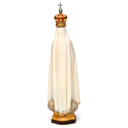 Estatua Virgen de Fátima Capelinha con corona madera pintada Val Gardena 5