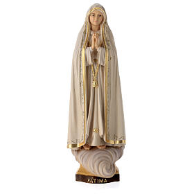 Statua Madonna di Fátima Capelinha legno dipinto Val Gardena