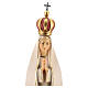 Statua Madonna di Fátima stilizzata con corona legno dipinto Val Gardena s2