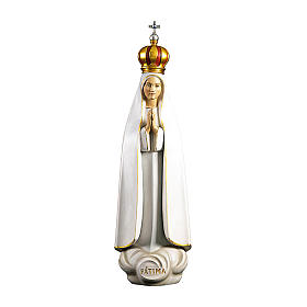 Imagens em Madeira Pintada: Imagem Nossa Senhora de Fátima estilizada com coroa madeira pintada 
Val Gardena