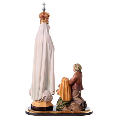 Group apparition of Fatima with crown statue in painted wood, Val Gardena 5