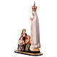 Group apparition of Fatima with crown statue in painted wood, Val Gardena s3