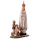 Group apparition of Fatima with crown statue in painted wood, Val Gardena s4