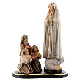 Group apparition of Fatima statue in painted wood, Val Gardena
